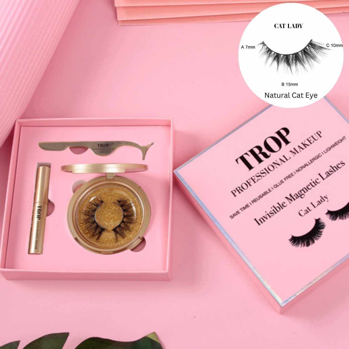 Magnetic lashes reusable 60+ times, glue free and applied in minutes