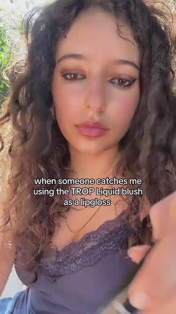 Creator applying the Trop All-Day Liquid Blush, video 2